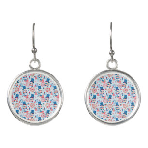 Summer Fun Gnome 4th of July earrings