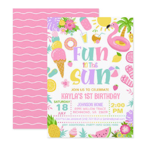 Summer Fun in the Sun Birthday Party Invitation