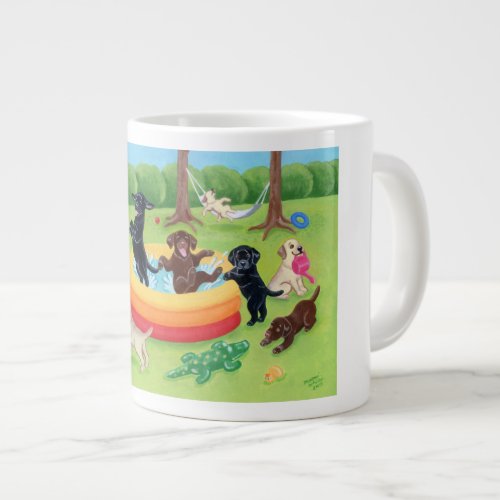 Summer Fun Labradors Painting Giant Coffee Mug