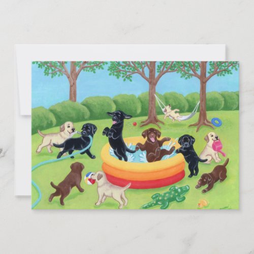 Summer Fun Labradors Painting Invitation
