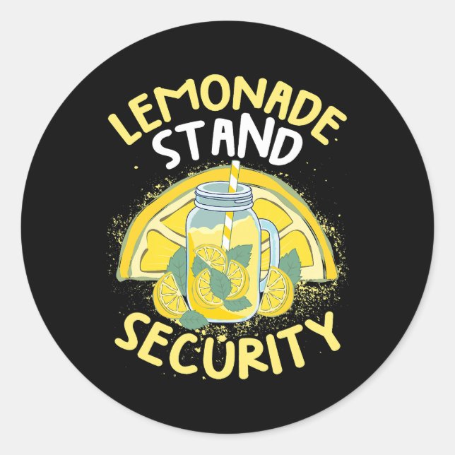 Summer Fun Lemonade Stand Security Boss Lemonade C Classic Round Sticker (Front)