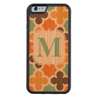 Summer Fun Monogram Retro Quatrefoil Pattern Carved® Cherry iPhone 6 Bumper