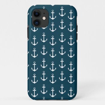Summer Fun Nautical Anchor Pattern Iphone 5 5s Iphone 11 Case by celebrateitgifts at Zazzle