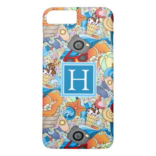 Summer Fun Pattern | Add Your Initial Case-Mate iPhone Case (Back)