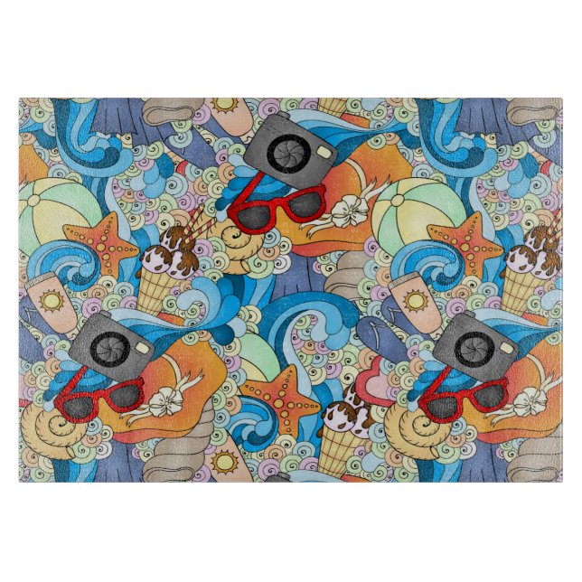 Summer Fun Pattern Cutting Board (Front)