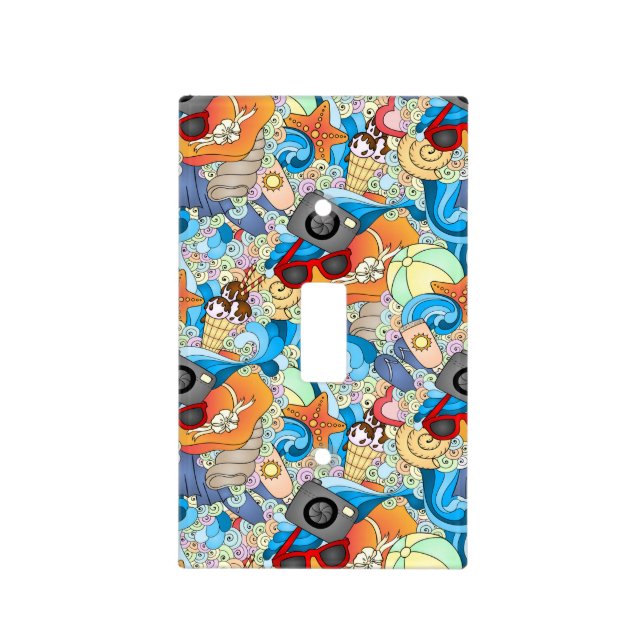 Summer Fun Pattern Light Switch Cover (Front)
