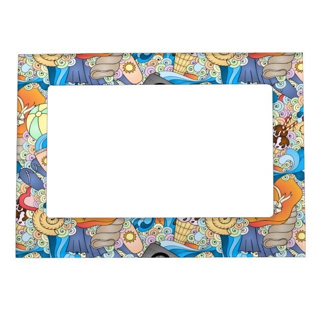 Summer Fun Pattern Magnetic Picture Frame (Front)