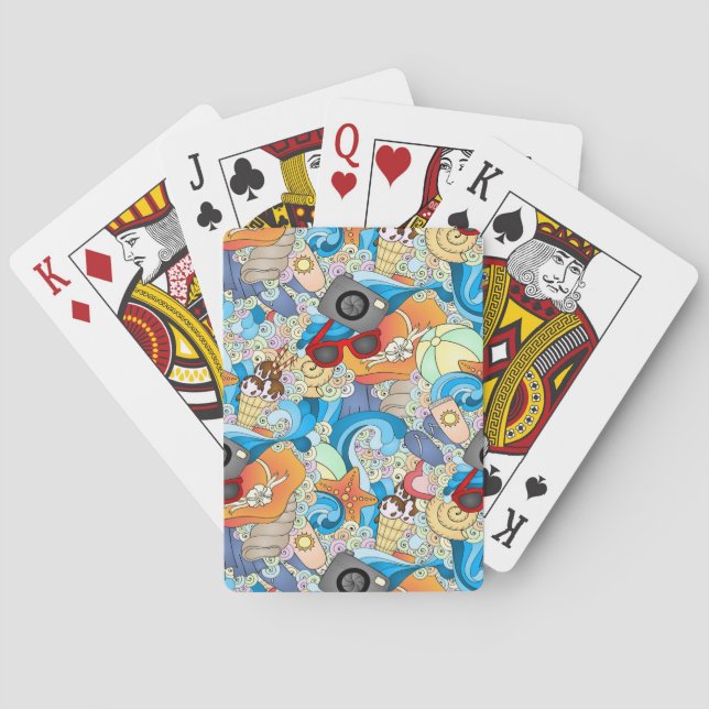 Summer Fun Pattern Poker Cards (Back)