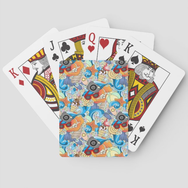 Summer Fun Pattern Poker Cards (Back)