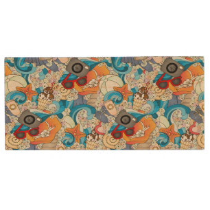Summer Fun Pattern Wood USB Flash Drive