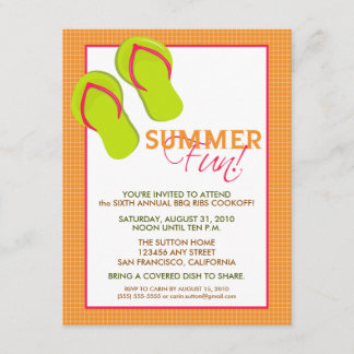 Summer Fun Picnic/BBQ Invitation (orange)
