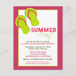Summer Fun Picnic/BBQ Invitation (pink)