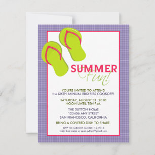 Summer Fun Picnic/BBQ Invitation (purple)
