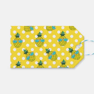 Summer fun pineapples sun bathing gift paper gift tags