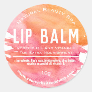 Summer Fun Pink Orange Lip Pot Labels