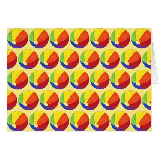 Summer Fun Rainbow Beachball Beach Ball Vacation Cards (Front Horizontal)