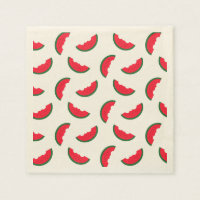 Summer Fun Red Watermelon Pattern Napkin