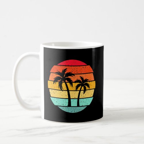 Summer Fun Retro Tropical Island Palm Trees Beach  Coffee Mug
