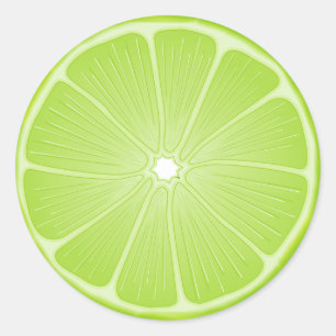 Summer Fun Round Lime Sticker