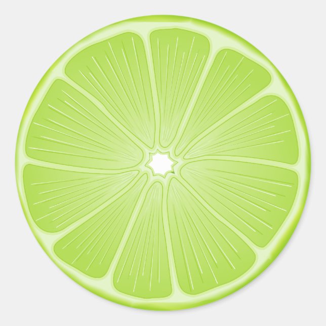 Summer Fun Round Lime Sticker (Front)