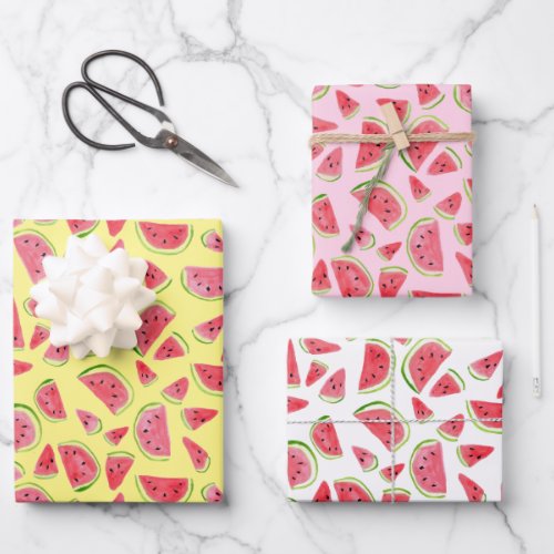 Summer Fun Watercolor Watermelon Colorful Gift Wrapping Paper Sheets