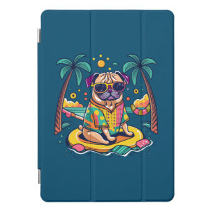 Summer Fun with Cute Pug Dog in Pool iPad Pro Cover