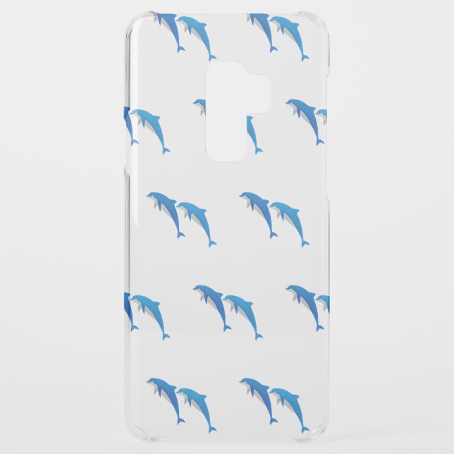 SUMMER, FUNNY GRAY AND BLUE DOLPHINS UNCOMMON SAMSUNG GALAXY CASE (Back)