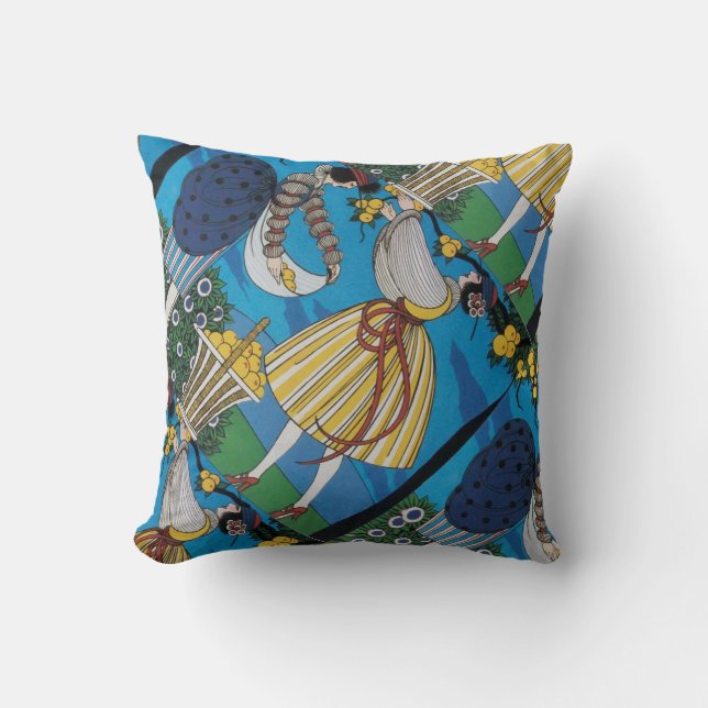 SUMMER GARDEN / BEAUTY FASHION COSTUME DESIGNER THROW PILLOW (Front)