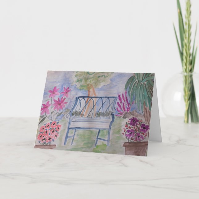 Summer Garden Bench  Card (Front)