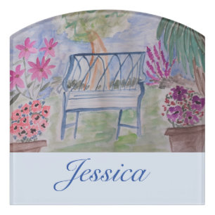 Summer Garden Bench Door Sign