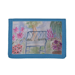 Summer Garden Bench  Trifold Wallet
