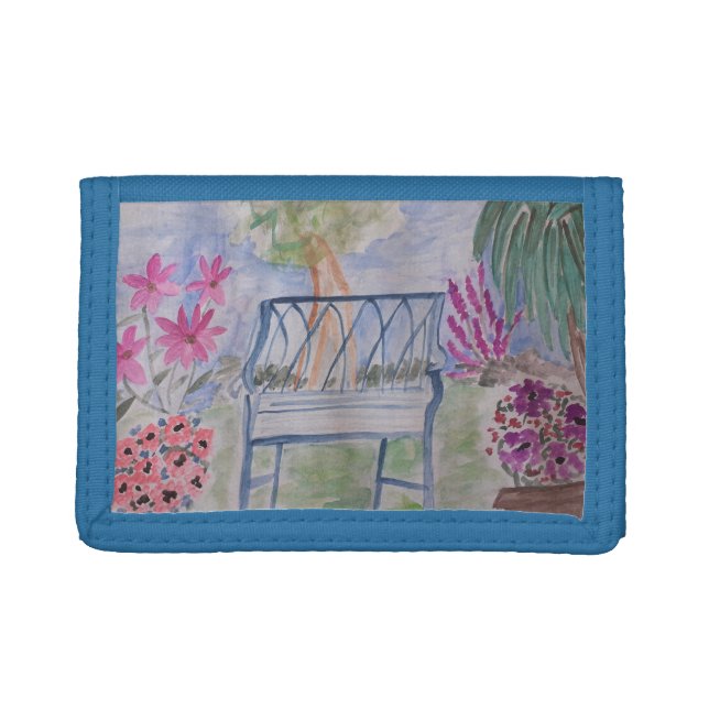 Summer Garden Bench  Trifold Wallet (Front)