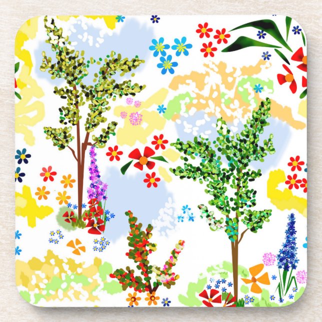 Summer garden  beverage coaster (Front)