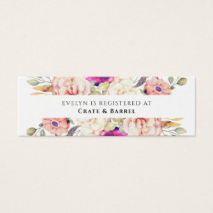 Summer Garden Bridal Registry Insert Cards