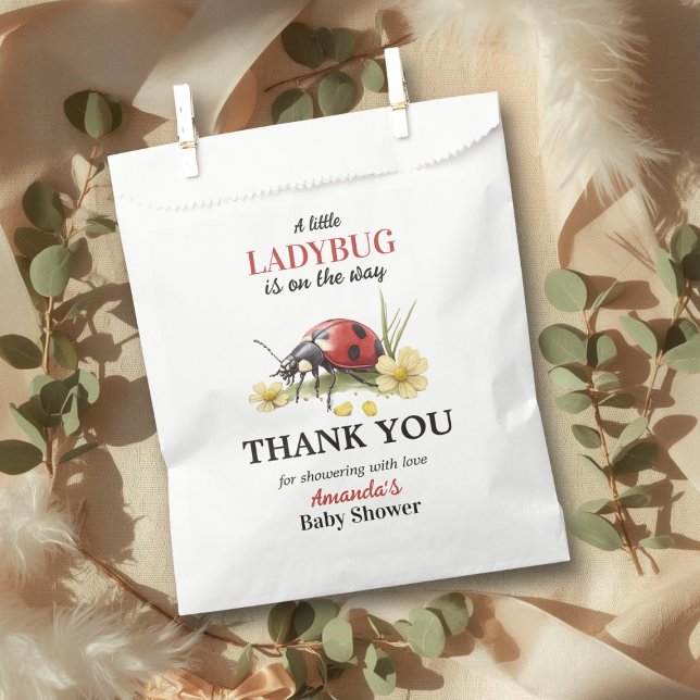 Summer Garden Daisy Little Ladybug Baby Shower  Favor Bag (Creator Uploaded)