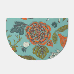 Summer Garden Deer Seamless Illustration. Doormat