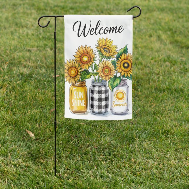 Summer Garden Flag Mason Jar (In SItu)