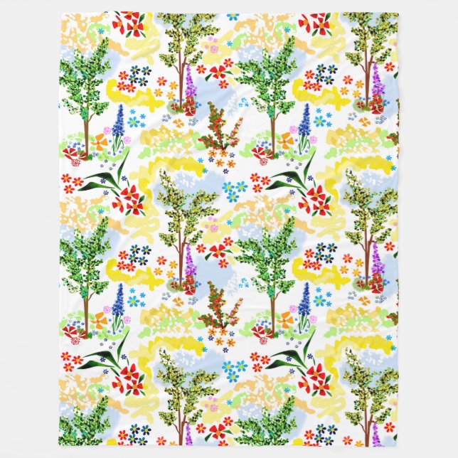 summer garden fleece blanket (Front)