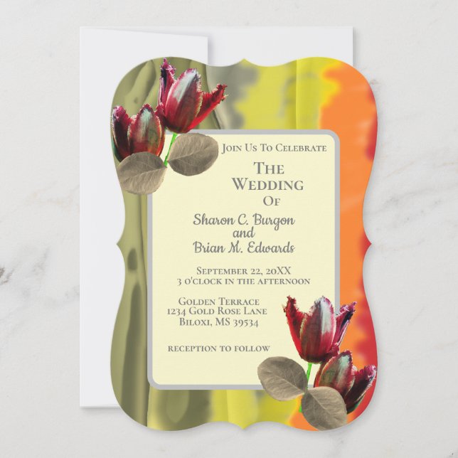 Summer Garden Floral Tulip Greenery Wedding (Front)