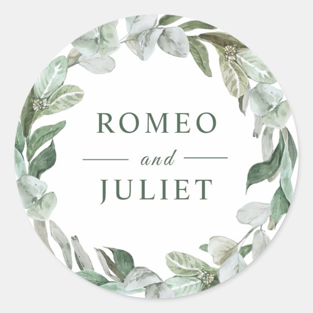 Summer Garden Floral Wedding Classic Round Sticker (Front)