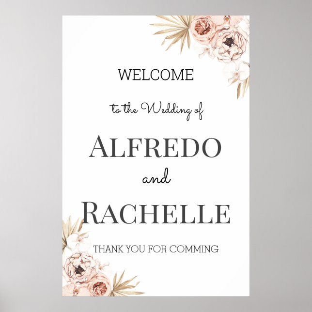 Summer Garden Floral Wedding Poster (Front)