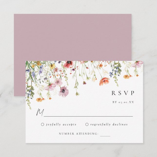 Summer Garden Floral Wedding RSVP Card (Front/Back)