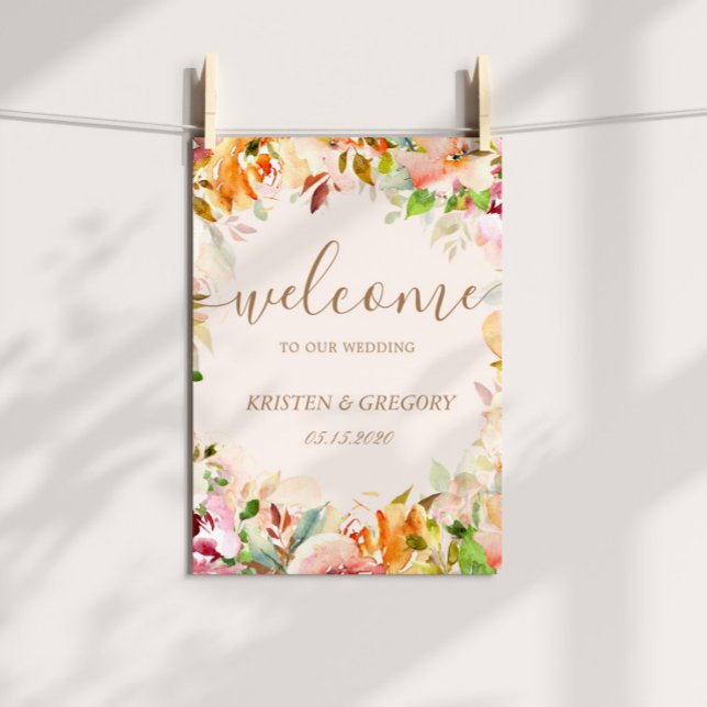 Summer Garden Floral Wedding Welcome Poster (Creator Uploaded)