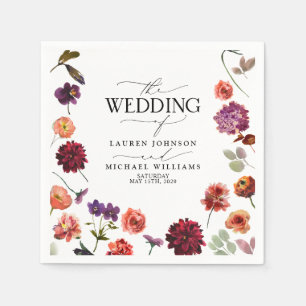 Summer Garden Flowers Fall Burnt Orange Wedding Napkins