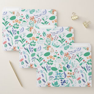 Summer Garden Flowers Leaves Botanical Blooms File Folder