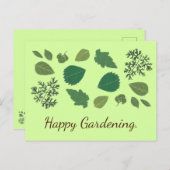 Summer Garden Leaves, Happy Gardening Postcards (Front/Back)