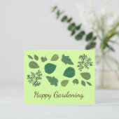 Summer Garden Leaves, Happy Gardening Postcards (Standing Front)