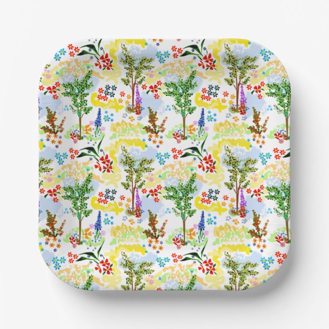 Summer garden  paper plates (Front)