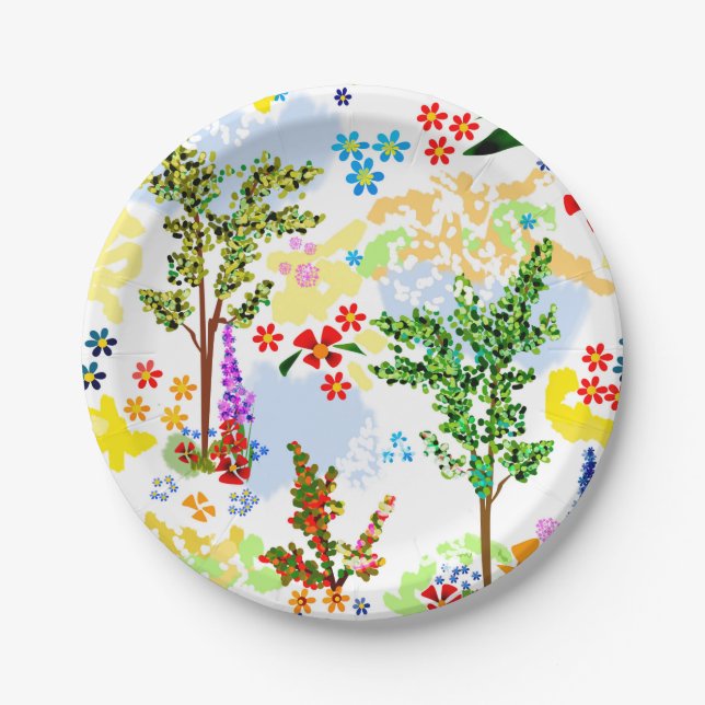 Summer garden paper plates (Front)
