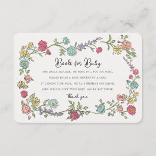 Summer Garden Party Books for Baby Shower Insert